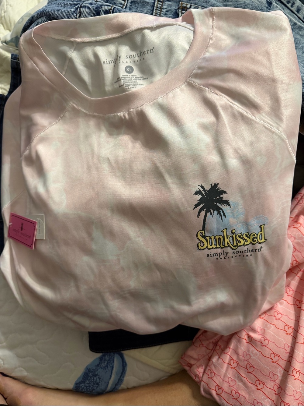 Simply Southern Pink Tie-Dye Sunkissed Long Sleeve Sweatshirt
